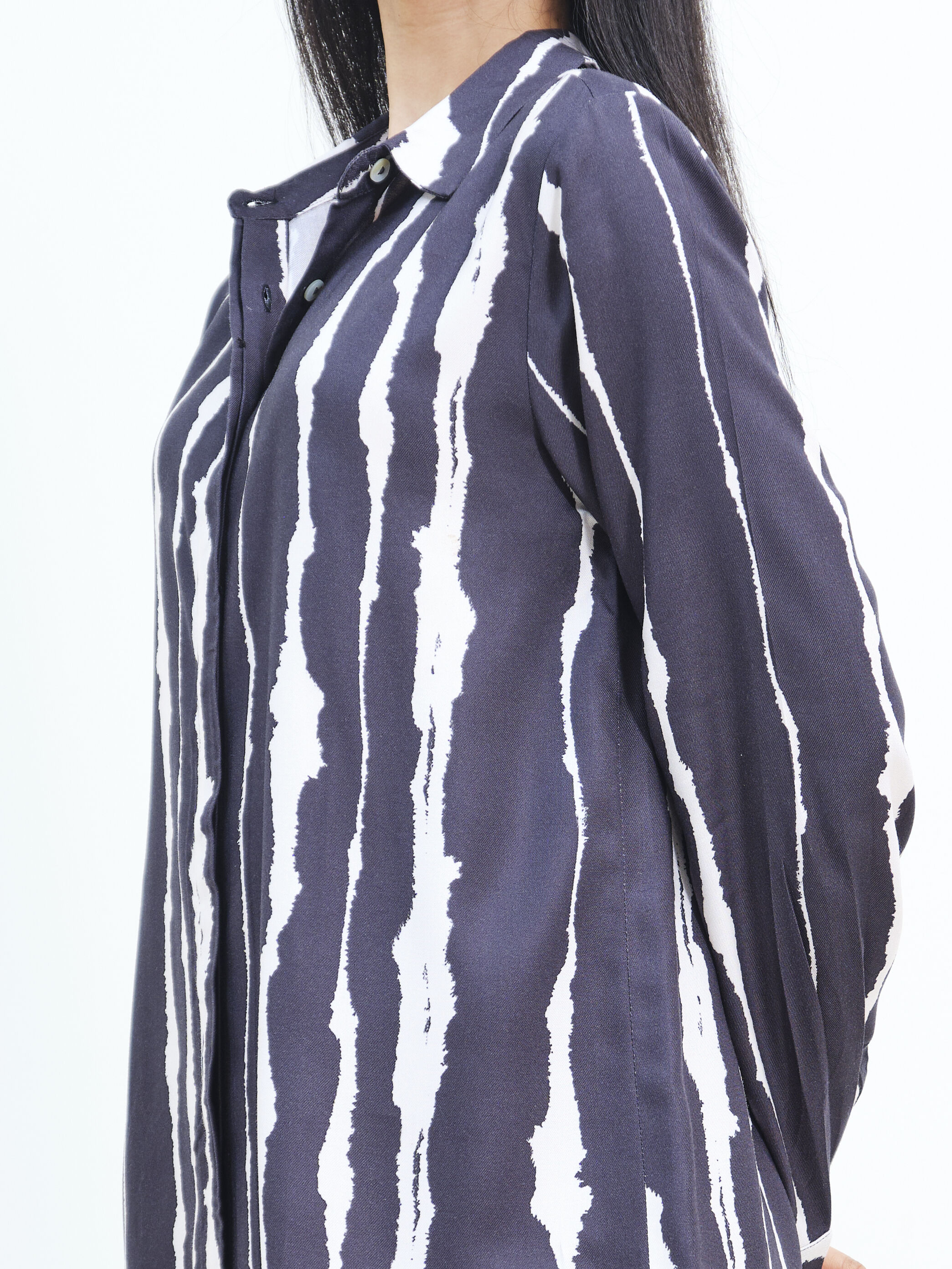 Monochrome Abstract Print Shirt, Black, image 4